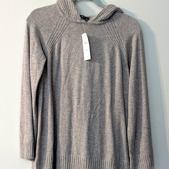 NWT Ann Taylor Women's Taupe Knit Hoodie Sweater. Size Small. - Picture 5 of 6